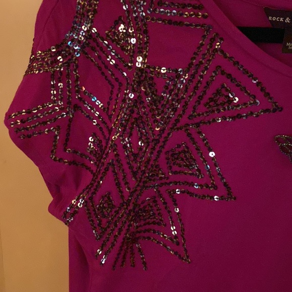 Beautiful plum color Rockin Republic Beaded Top - Picture 2 of 4